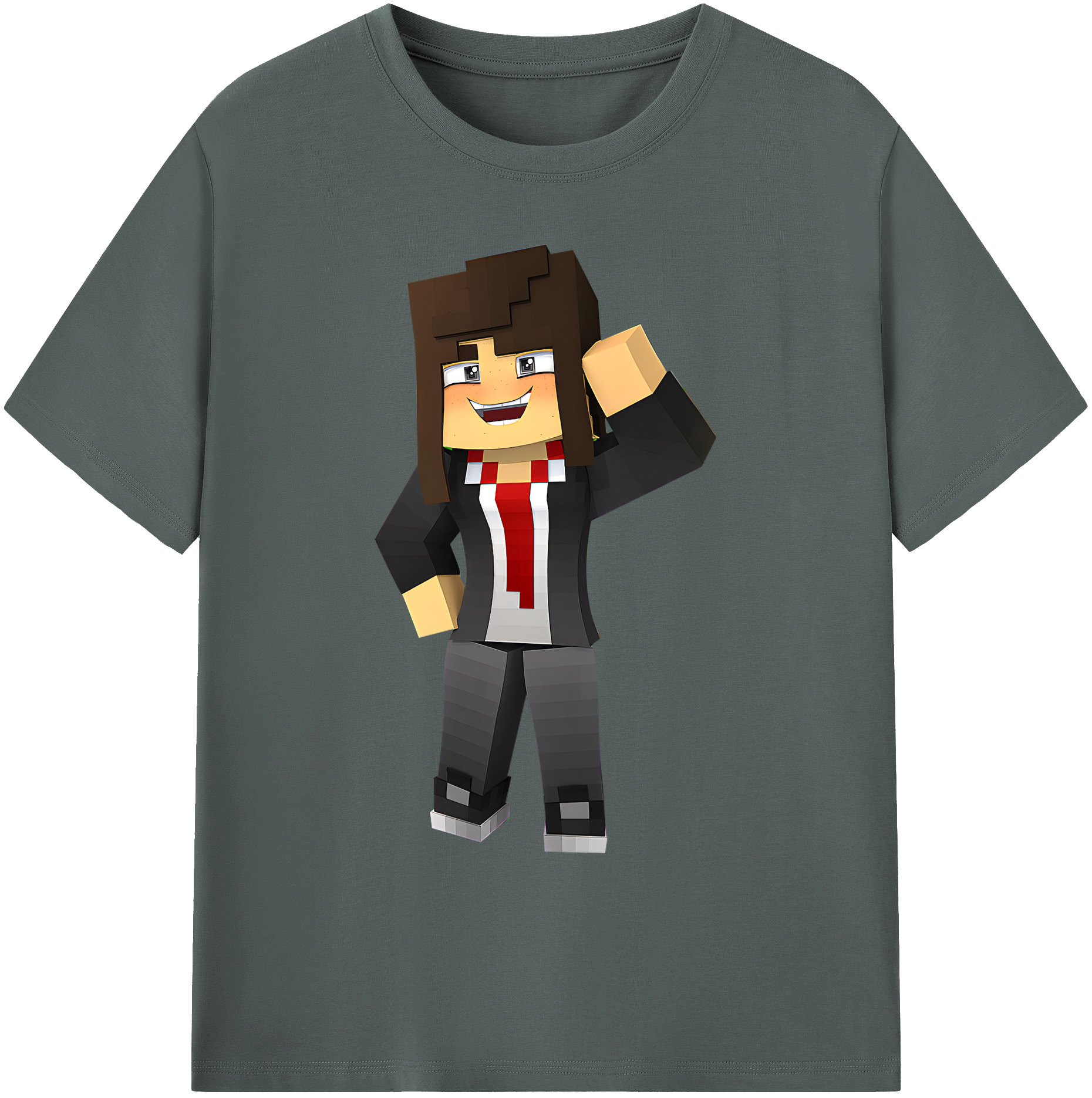 （画像用） マインクラフト ブロックの世界 Minecraft MC Block world 綿100％ メンズ半袖Tシャツ｜肌触りやわらか＆通気性